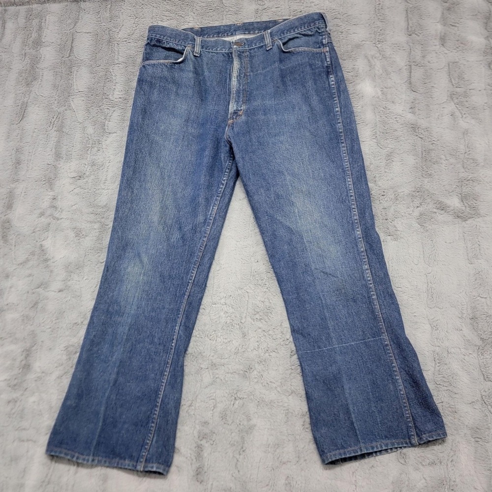 Vintage 70s Sears Boot Cut Jeans Mens 40 (Fits 37x30) Blue Medium Wash Denim